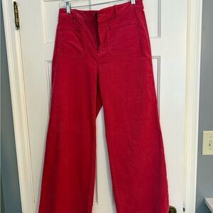 LOFT Cherry Red Wide-Leg Pants